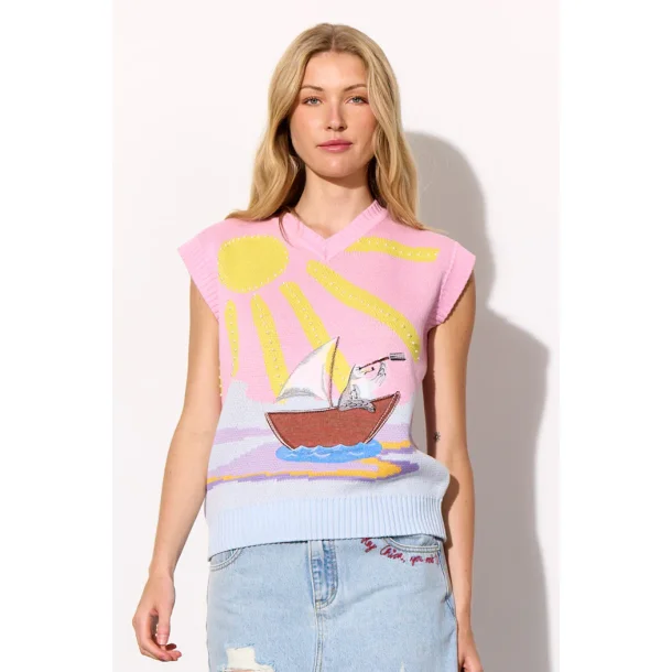 Hunk�n - Bubbles Vest - Pink Sea