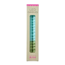 Rice - LED Stearinlys - Green/Mint - 2-pak
