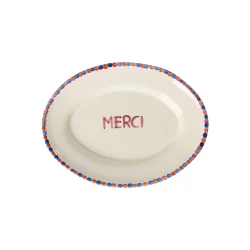 Rice - Mellem Keramik Serveringsfad - Off White - Hand-painted MERCI