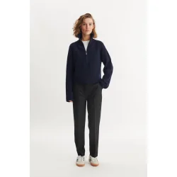 Basic Apparel - Cady Zip Sweater - Sky Captain