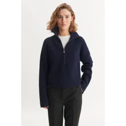 Basic Apparel - Cady Zip Sweater - Sky Captain