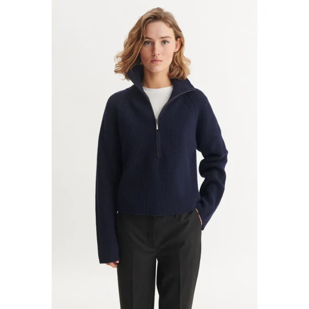 Basic Apparel - Cady Zip Sweater - Sky Captain