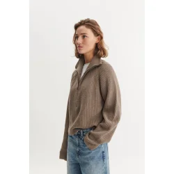 Basic Apparel - Cady Zip Cardigan - Greige