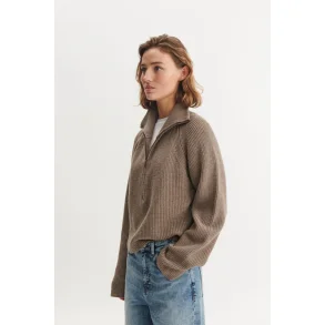 Basic Apparel - Cady Zip Cardigan - Greige