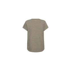 Mos Mosh - Camp O-SS Stribe T-shirt - Burnt Olive