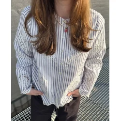 Sissel Edelbo - Cecilie Skjorte - Purple Stripes 