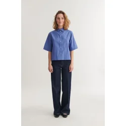 Basic Apparel - Chane SS skjorte - Sodalite blue