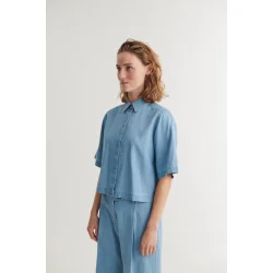 Basic Apparel - Cody SS Skjorte - Light wash