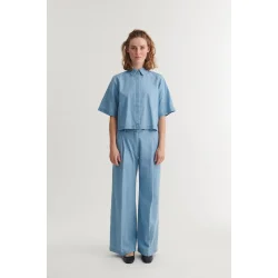 Basic Apparel - Cody SS Skjorte - Light wash