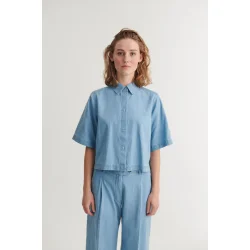 Basic Apparel - Cody SS Skjorte - Light wash