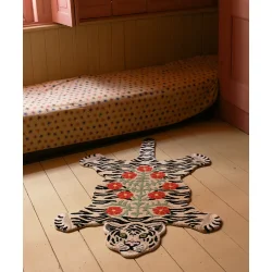 Doing Goods - Blomstret Hvid Tiger Tppe - Stor