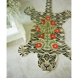 Doing Goods - Blomstret Hvid Tiger Tppe - Stor