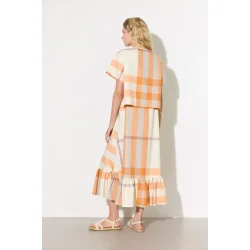 Hunk�n - Frankie skjorte - Orange checked