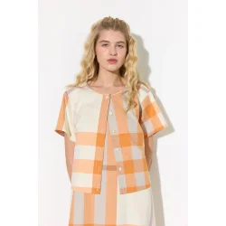 Hunk�n - Frankie skjorte - Orange checked
