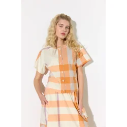 Hunk�n - Frankie skjorte - Orange checked