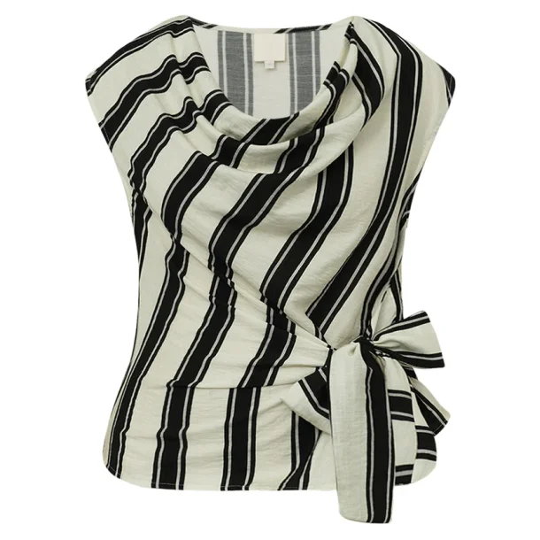 Gossia -Sagara Jo bluse - Sand Black Stripes