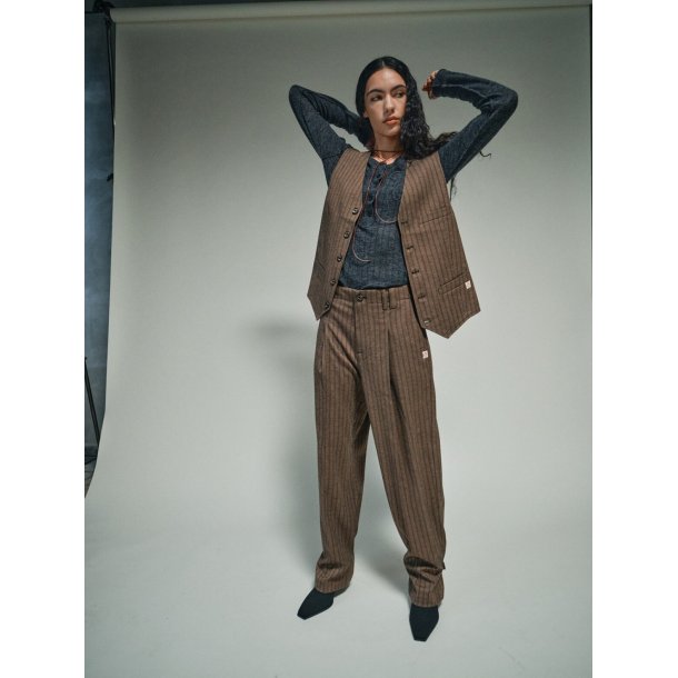 Heyanno - Weel Striped Bukser - Demitasse