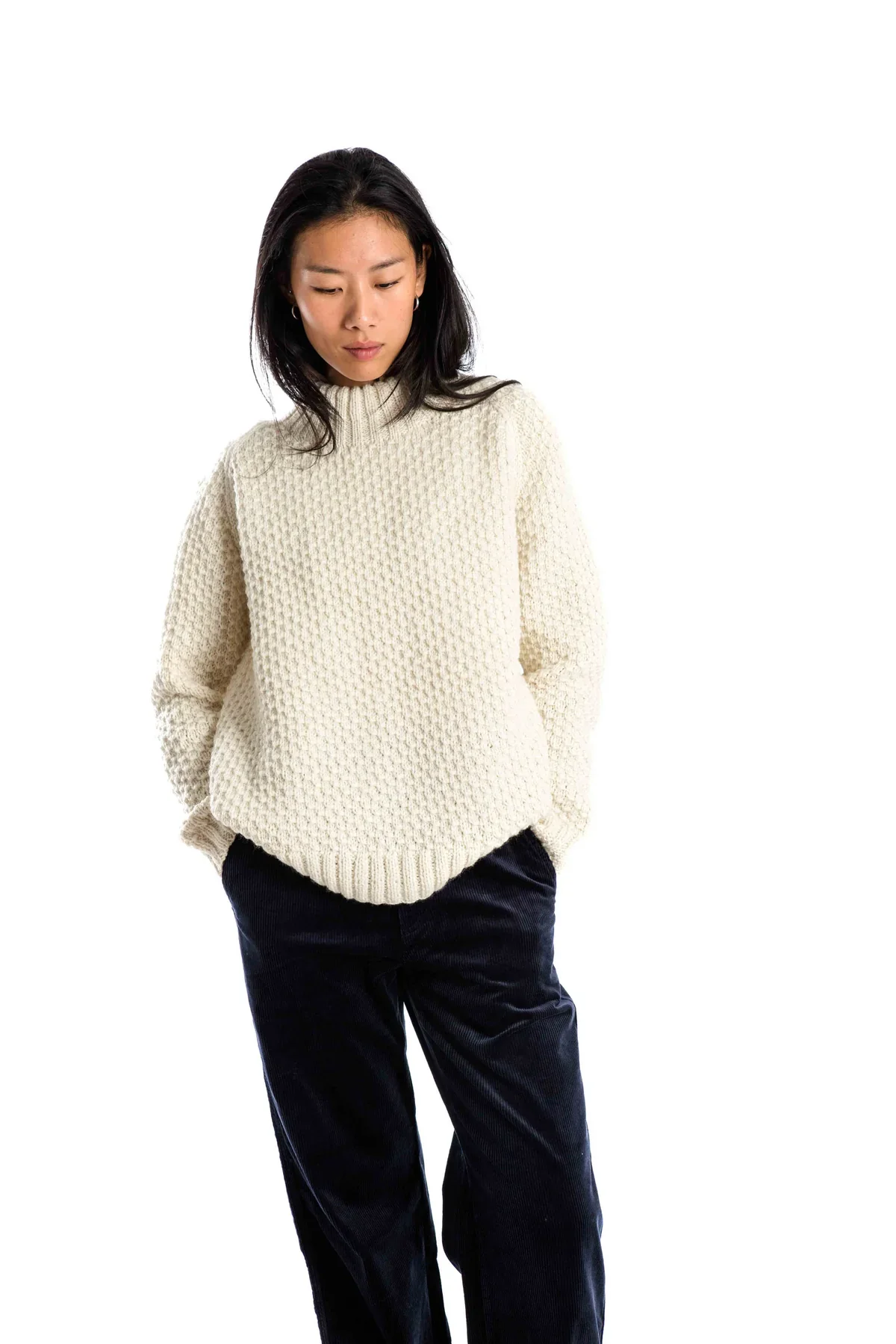 Fuza Wool - Butterfly Sweater - White - Nyheder - Noramoe.dk