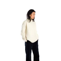 Fuza Wool - Butterfly Sweater - White
