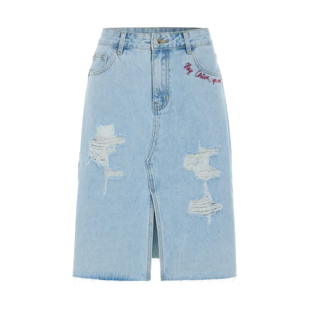 Hunk�n - Kenna Denim Nederdel - Light Denim