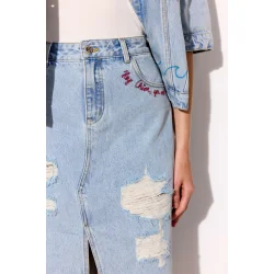 Hunk�n - Kenna Denim Nederdel - Light Denim