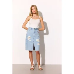 Hunk�n - Kenna Denim Nederdel - Light Denim