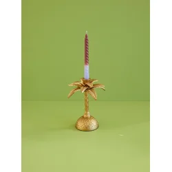 Rice - Stor Palme Metal Lysestage - Guld