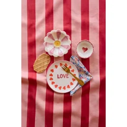 Rice - Lille Keramik Dip skl - Pink - Hand-painted Heart