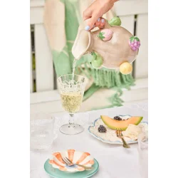 Rice - Stor Keramik Kande - Mrk Sand - Embossed Fuit Design