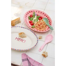 Rice - Mellem Keramik Serveringsfad - Off White - Hand-painted MERCI