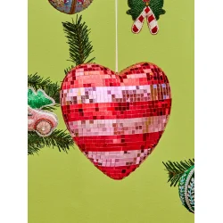 Rice - Stor Hjerte Discokugle - Pink