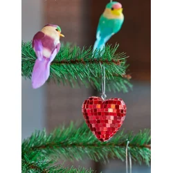 Rice - Lille Hjerte Discokugle - R�d