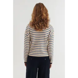 Basic apparel - Lila Strik - Navy/ Birch