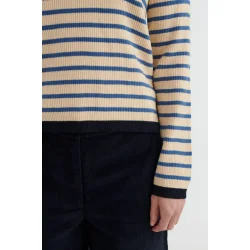 Basic apparel - Lila Strik - Navy/ Birch