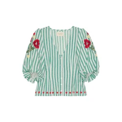 Sissel Edelbo - Lotta Skjorte - Green Stripes