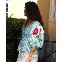 Sissel Edelbo - Lotta Skjorte - Green Stripes