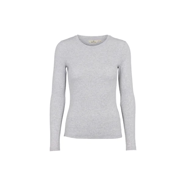 Basic Apparel - Ludmilla LS Tee - Light Grey Mel