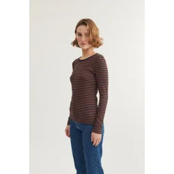 Basic Apparel - Ludmilla LS Tee - Carafe/Black