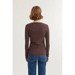 Basic Apparel - Ludmilla LS Tee - Carafe/Black