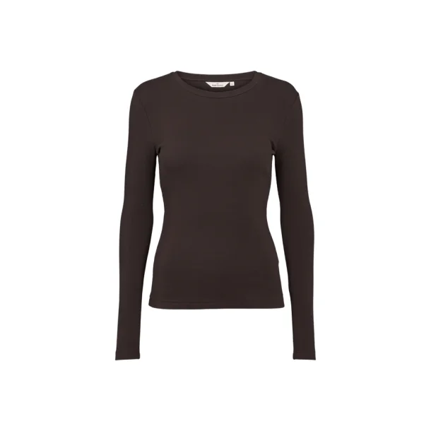 Basic Apparel - Ludmilla LS Tee - Chocolate Torte