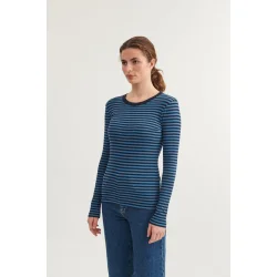 Basic Apparel - Ludmilla LS Tee - Copen Blue/Sky Captain