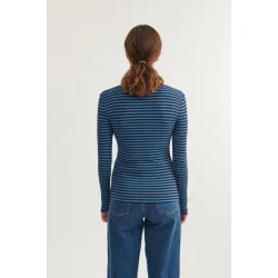 Basic Apparel - Ludmilla LS Tee - Copen Blue/Sky Captain