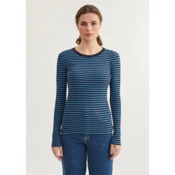 Basic Apparel - Ludmilla LS Tee - Copen Blue/Sky Captain