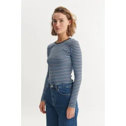 Basic Apparel - Ludmilla LS Tee - Frozen Fjord/Raven