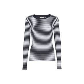 Basic Apparel - Ludmilla LS Tee - Sky Captain/Bright White