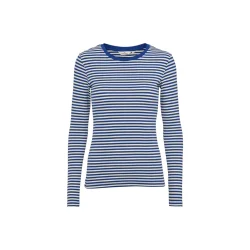 Basic Apparel - Ludmilla LS Tee - Sodalite Blue/Whisper White