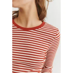 Basic Apparel - Ludmilla LS Tee - Roibus/Whisper White