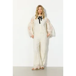 Hunk�n - Lulu Lace Skjorte - Cream Lace