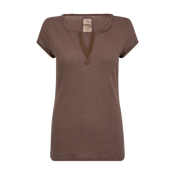 Mos Mosh - Troy T-shirt SS - Coffee Quartz
