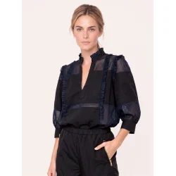 Gossia - Marsh bluse- Black Navy